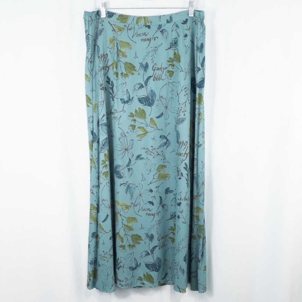 Vintage Coldwater Creek Herbal Botanical Maxi‎ Skirt Large Cottage Whimsigoth
